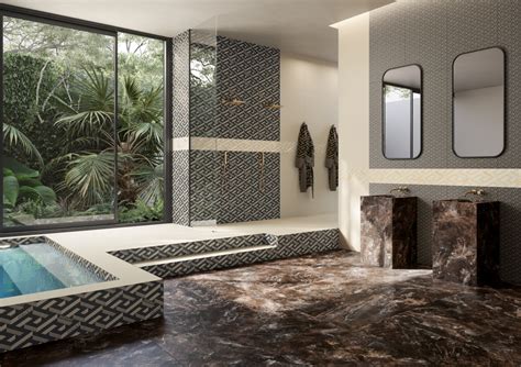 piastrelle mosaici versace|versace ceramics bathroom.